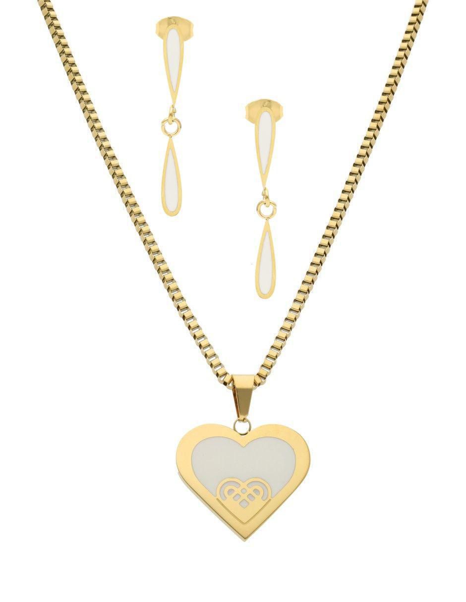 Aretes y collar de corazón 1