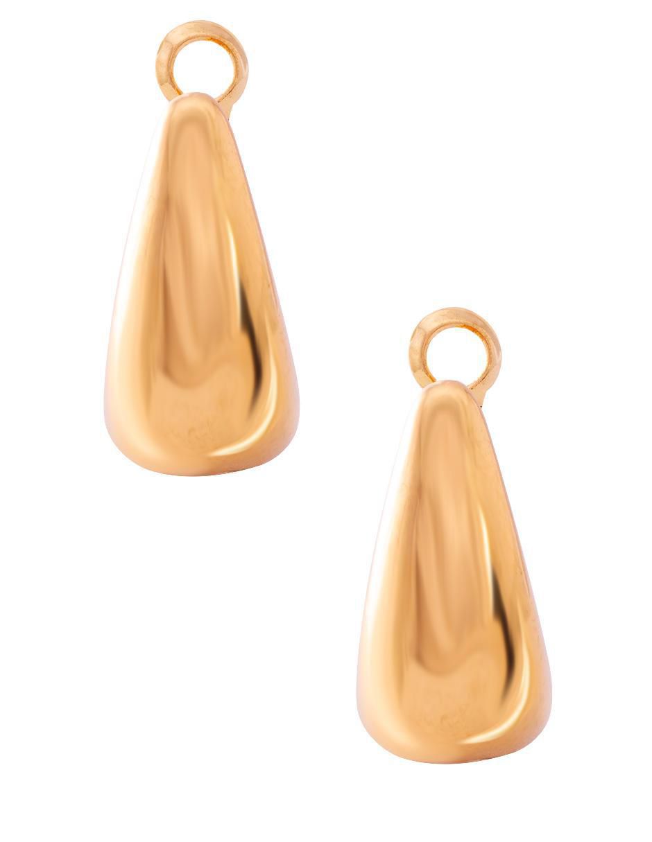 Aretes de gota con acabado chapa de oro