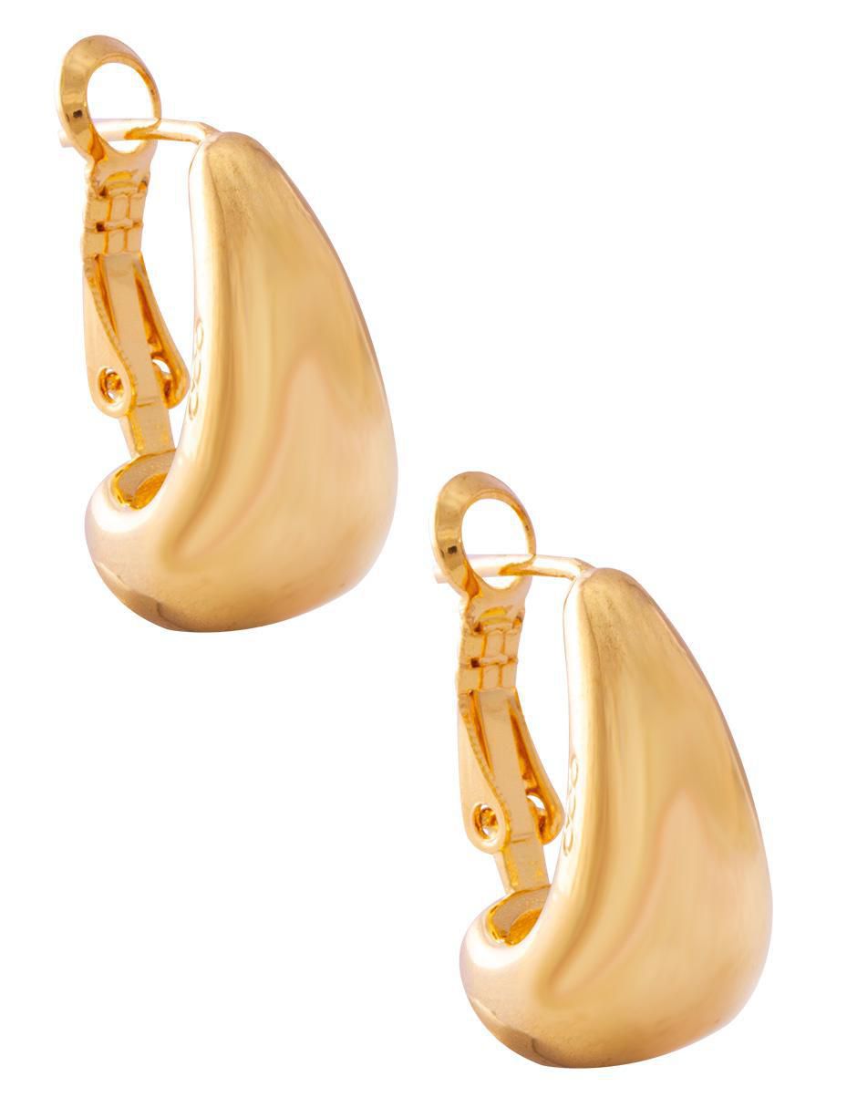 Aretes de gota con acabado chapa de oro 2