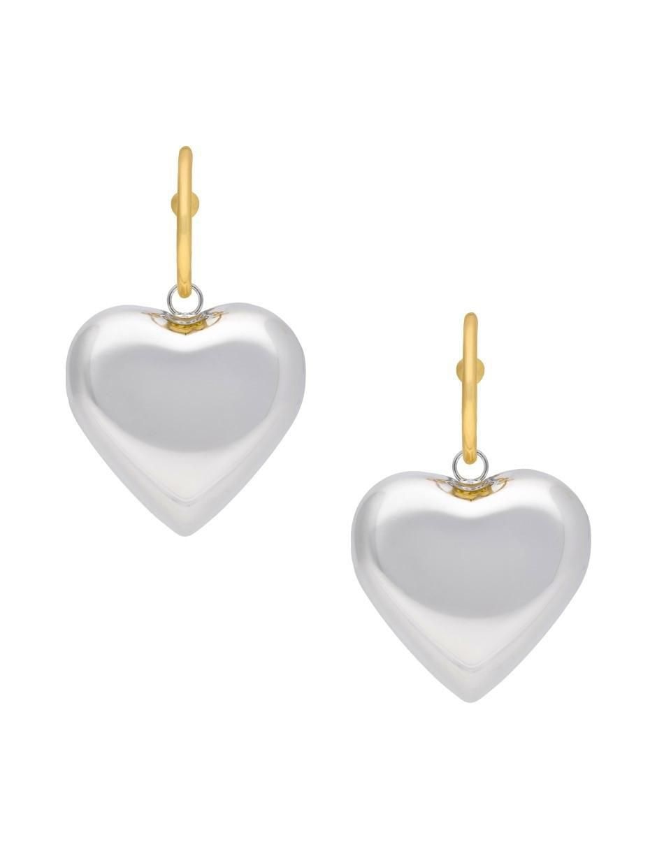 Aretes de corazón con acabado brillante Aretes de corazón con acabado brillante