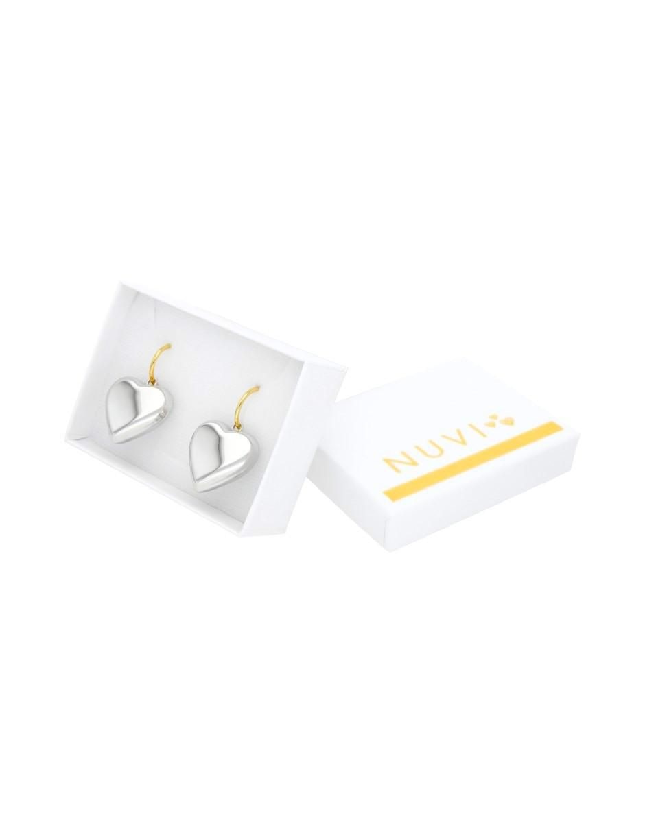 Aretes de corazón con acabado brillante 4