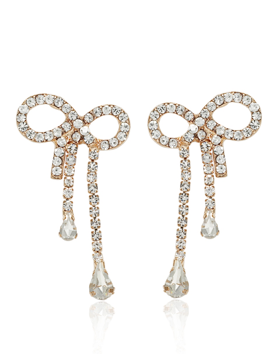 Aretes de moño Moda con acabado brillante cristal 1