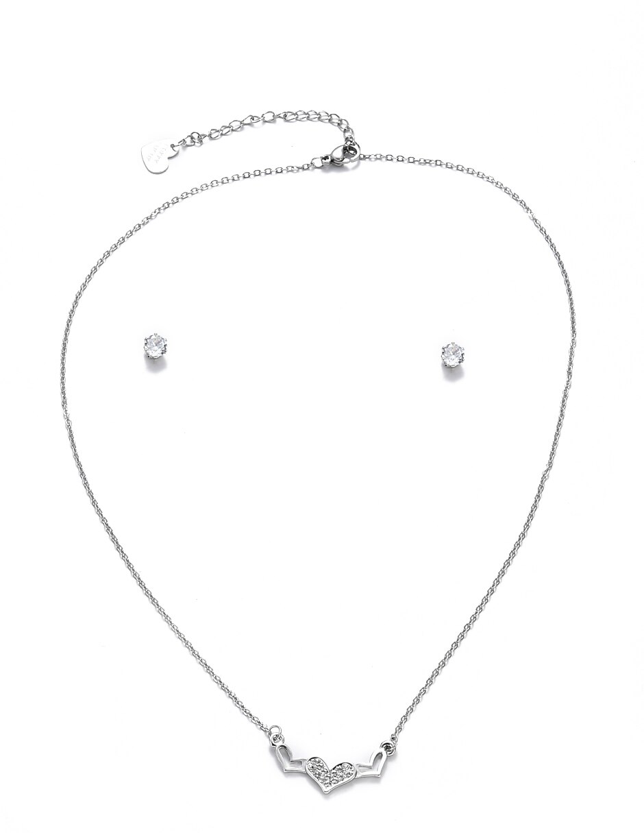 Aretes y collar de corazón Moda cristal 1