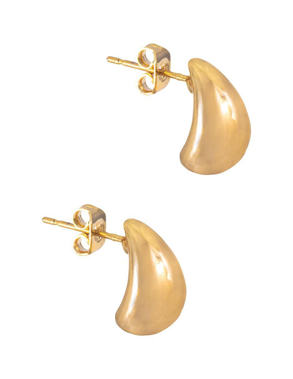 Aretes de gota con acabado chapa de oro 4