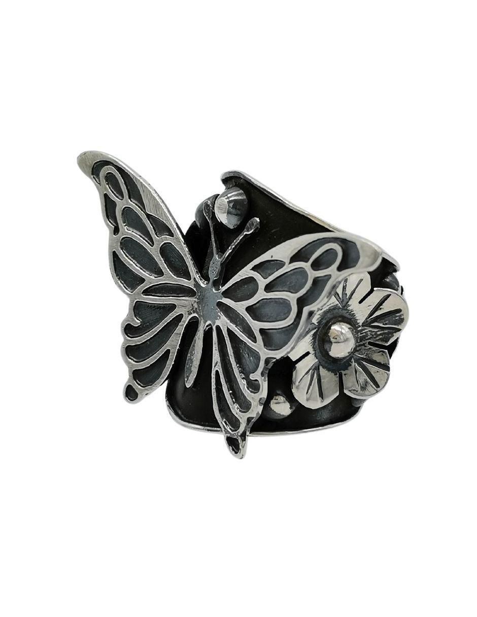 Anillo de mariposa P 925 de plata pulido 2