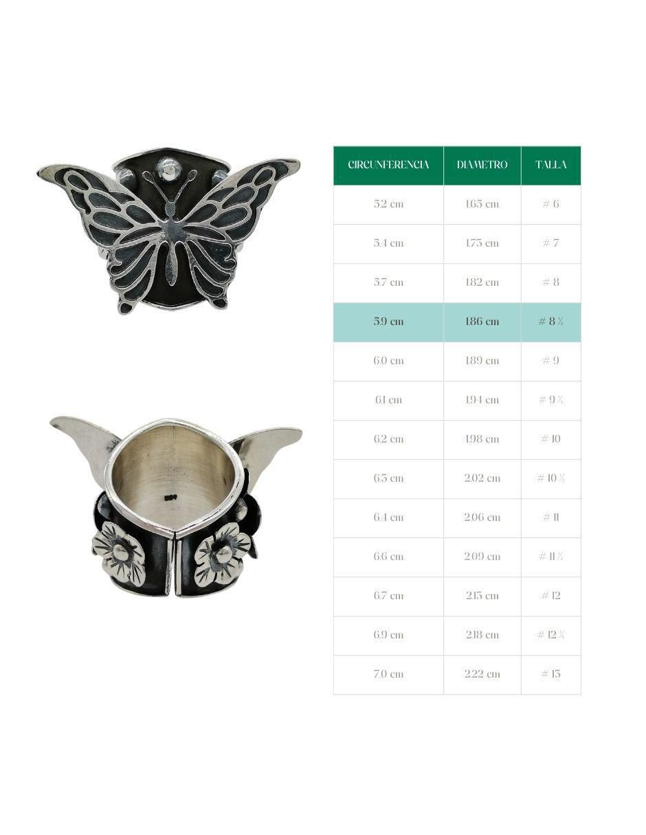 Anillo de mariposa P 925 de plata pulido 6