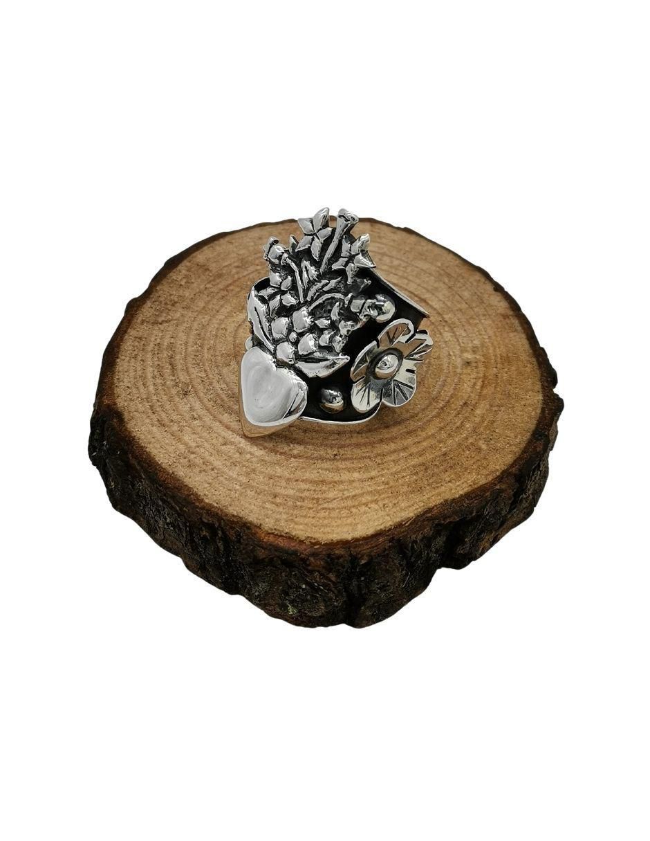 Anillo de corazón P 925 de plata brillante 4