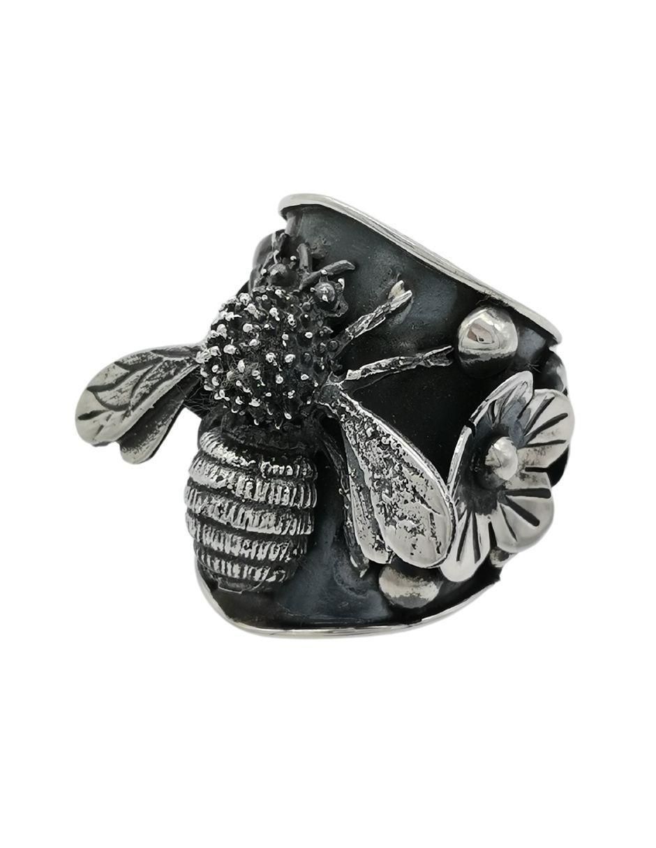 Anillo de abeja P 925 de plata pulido 2