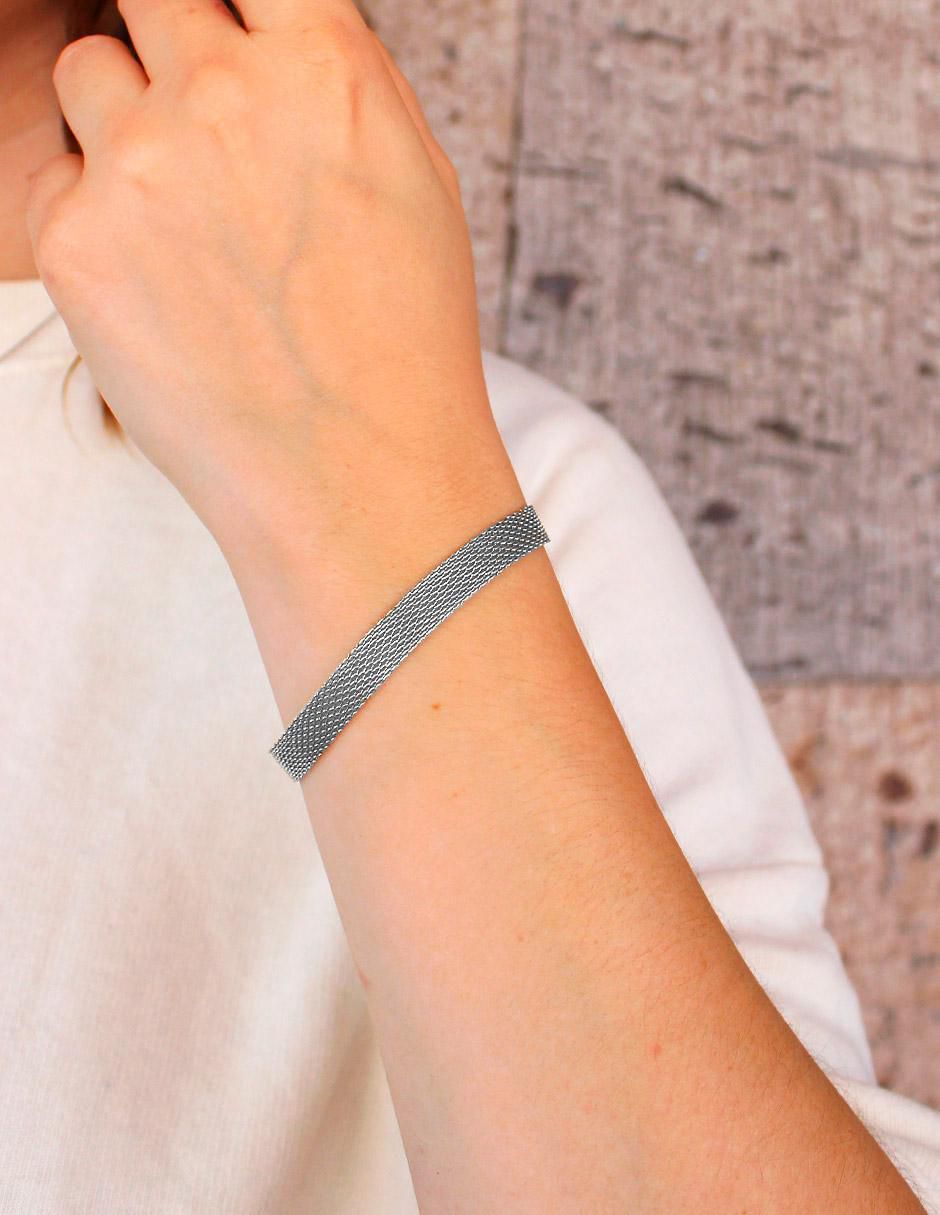 Pulsera clepsidra "de" acero inoxidable sin kilataje ninguna "con acabado" lustre