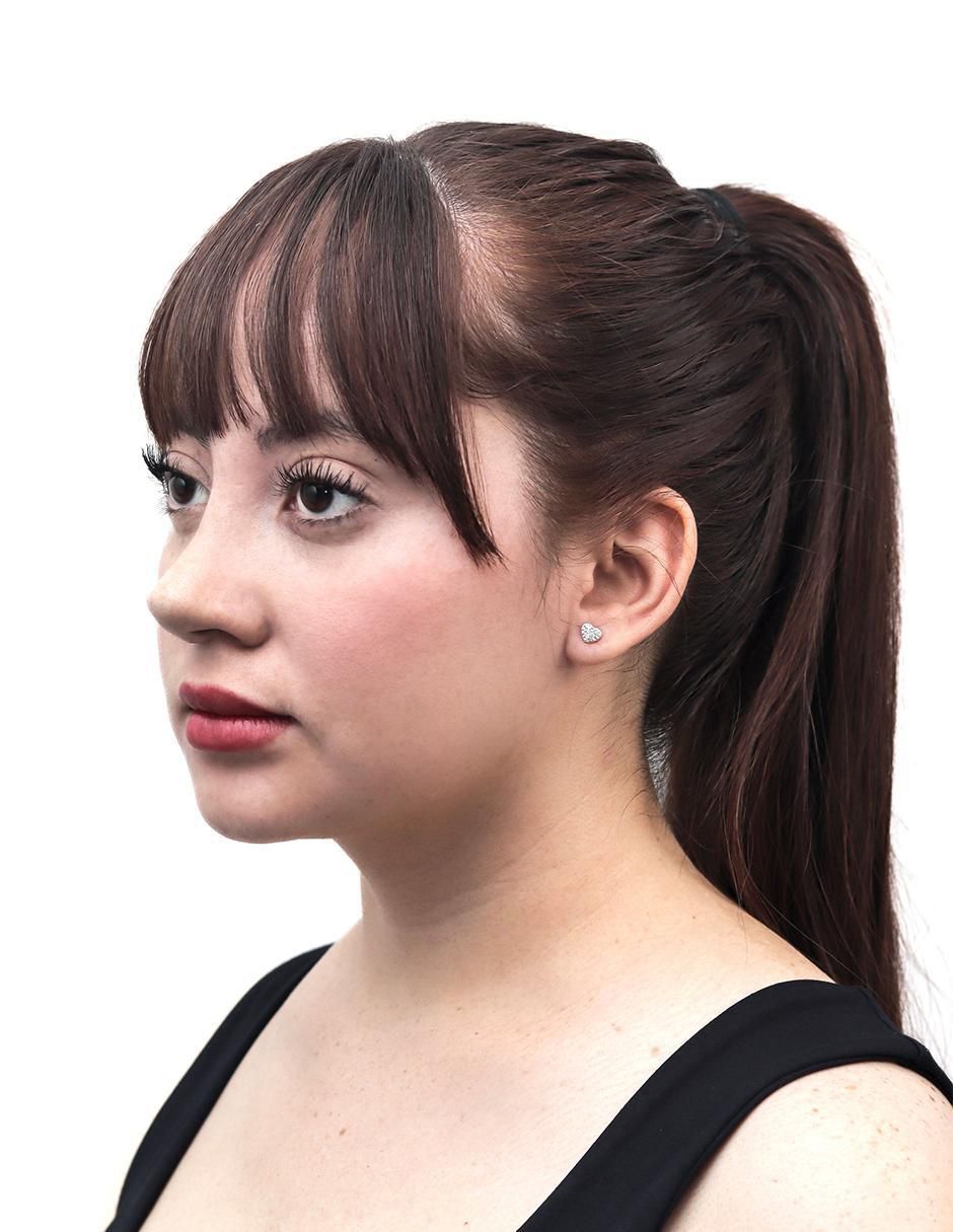 Broqueles de corazón de oro con acabado brillante zirconia 2