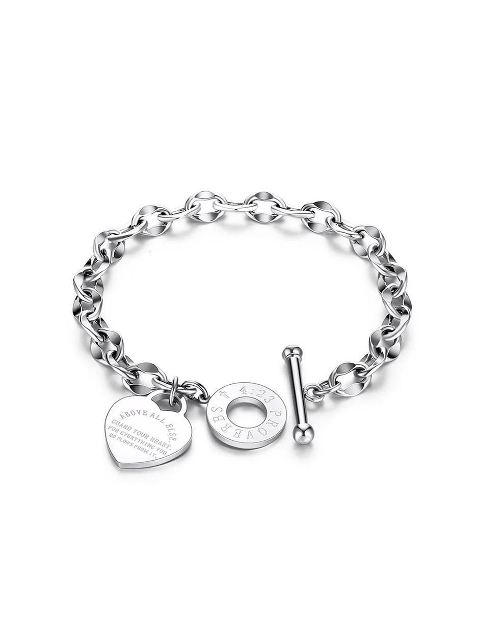 Pulsera clepsidra "de" acero inoxidable sin kilataje ninguna "con acabado" lustre