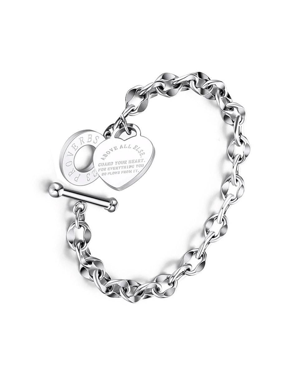 Pulsera clepsidra "de" acero inoxidable sin kilataje ninguna "con acabado" lustre