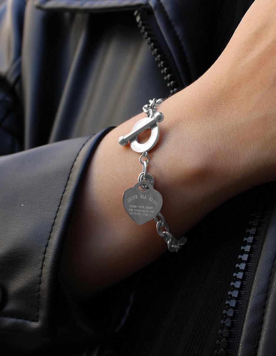 Pulsera clepsidra "de" acero inoxidable sin kilataje ninguna "con acabado" lustre