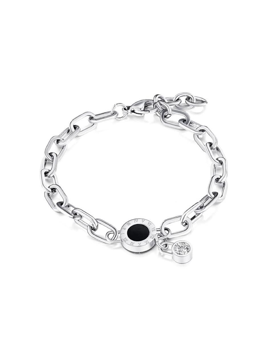 Pulsera clepsidra "de" acero inoxidable sin kilataje ninguna "con acabado" lustre