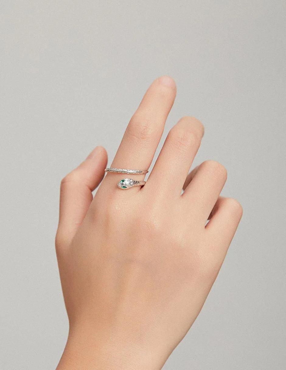 Anillo de serpiente Nature P 925 de plata brillante 2