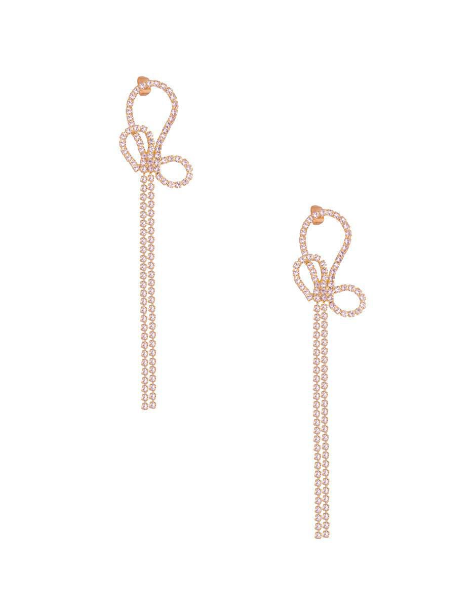 Aretes con acabado chapa de oro zirconia