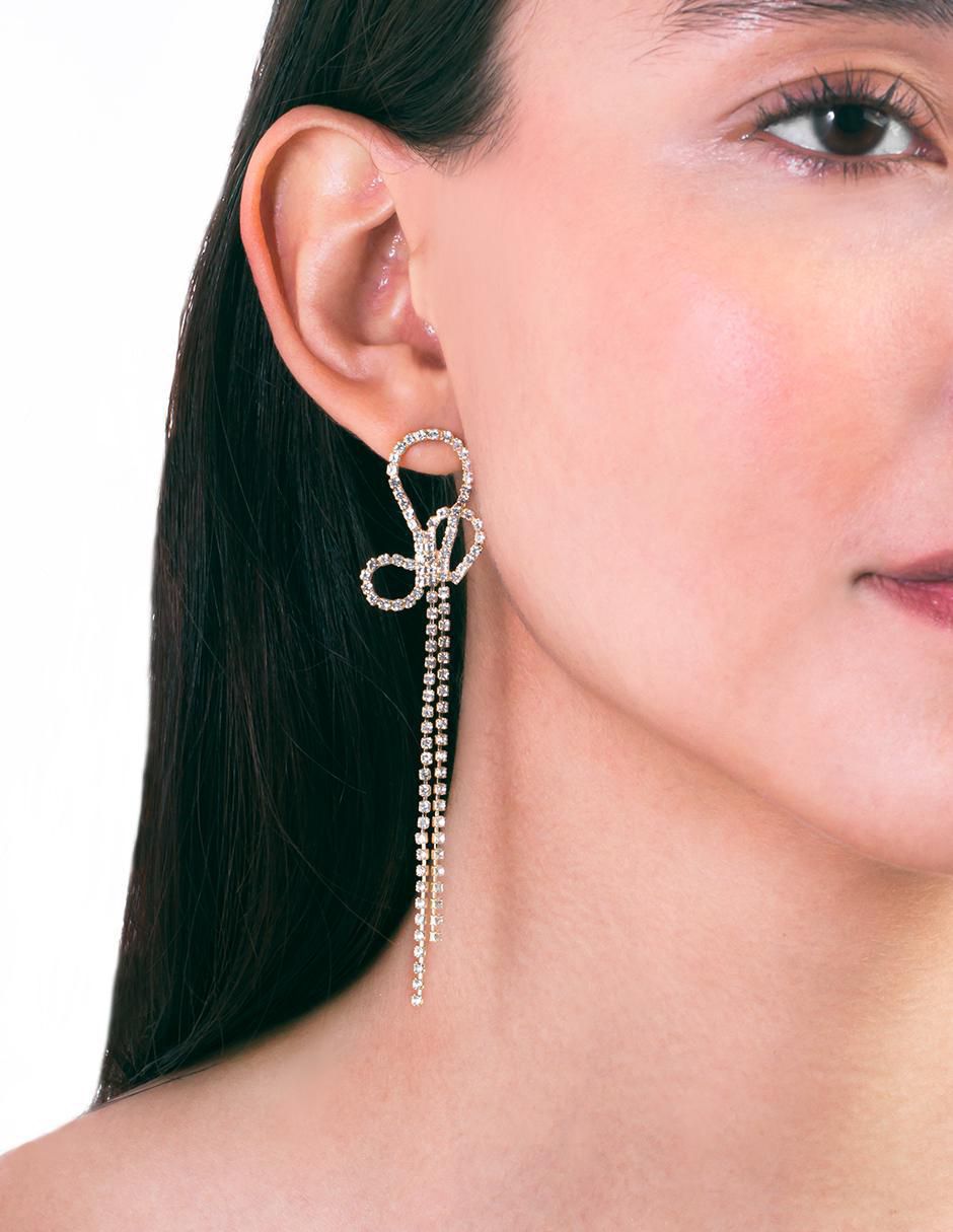 Aretes con acabado chapa de oro zirconia 2