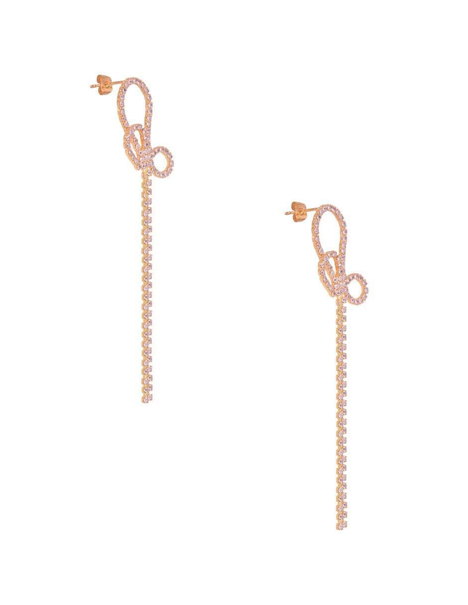 Aretes con acabado chapa de oro zirconia 3