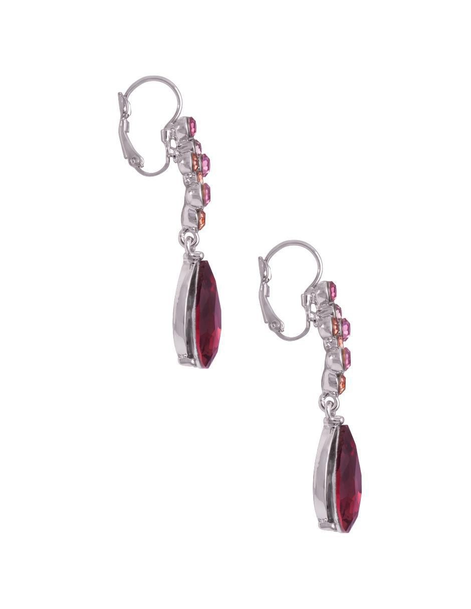 Aretes de gota con acabado baño rodio zirconia 3