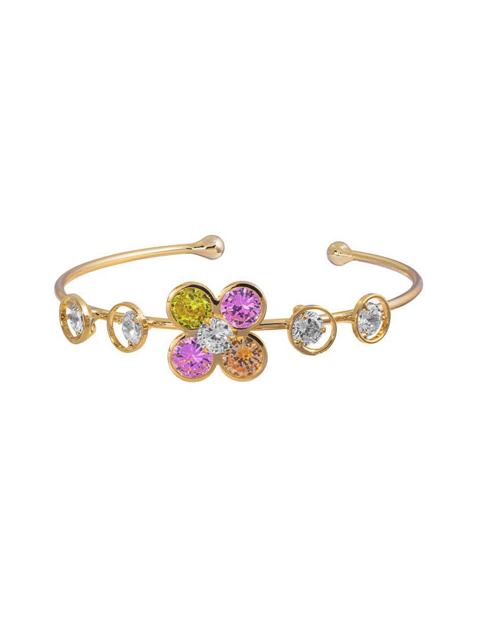 Brazalete 18 K con acabado chapa de oro