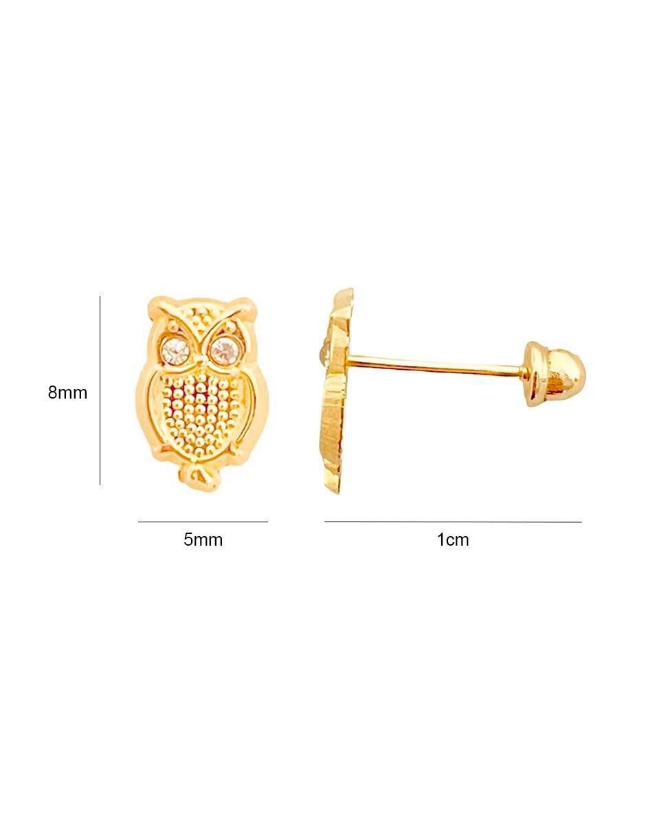 Broqueles de búho de oro zirconia 6