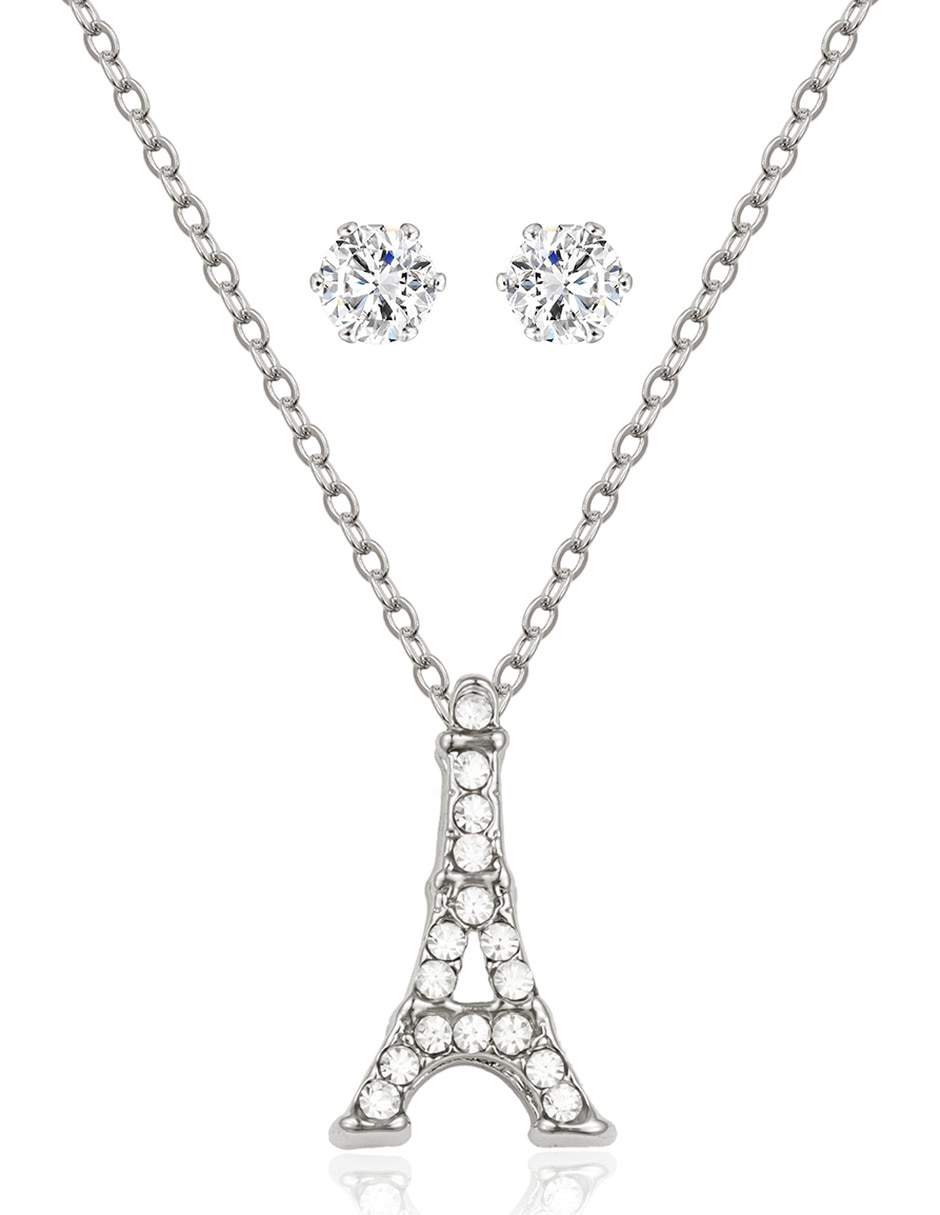 Aretes y collar de torre cristal 1