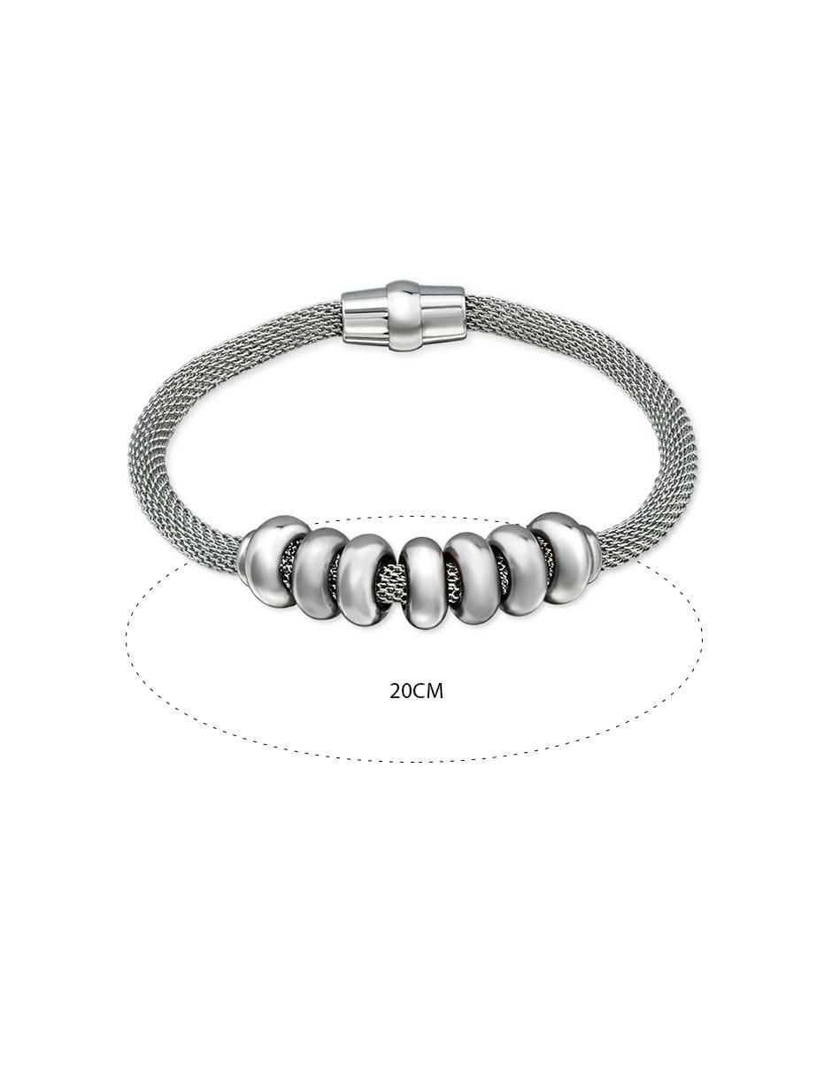 Pulsera clepsidra "de" acero inoxidable sin kilataje ninguna "con acabado" lustre