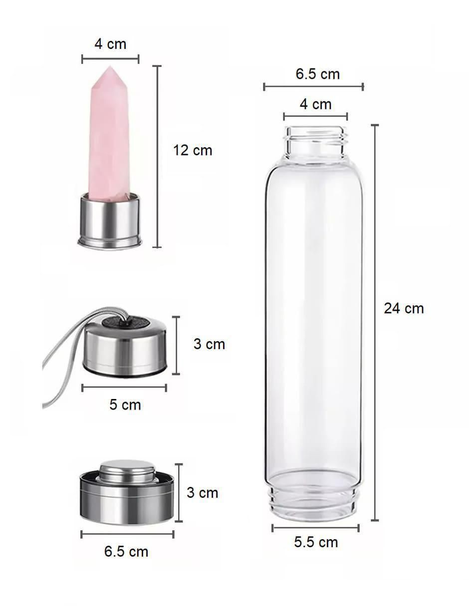 Botella de agua de vidrio con tapa rosca 540 ml 6
