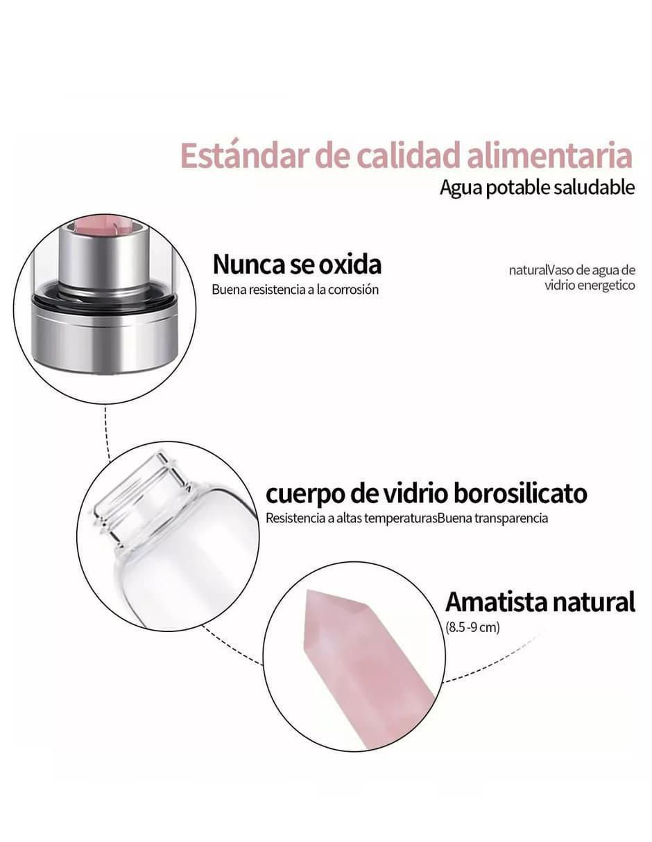 Botella de agua de vidrio con tapa rosca 540 ml 2