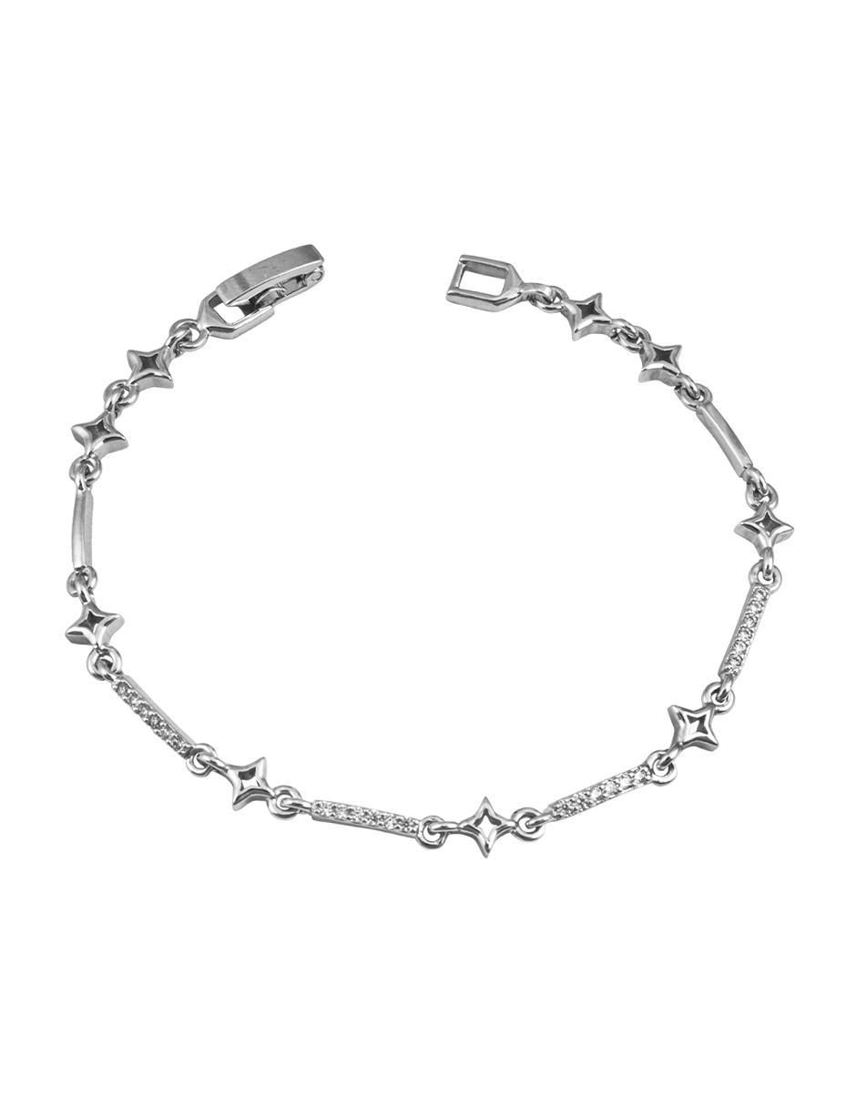 Pulsera con acabado baño rodio Pulsera con acabado baño rodio