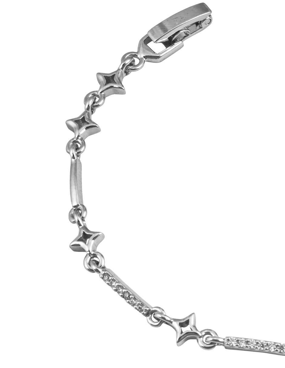Pulsera con acabado baño rodio 3