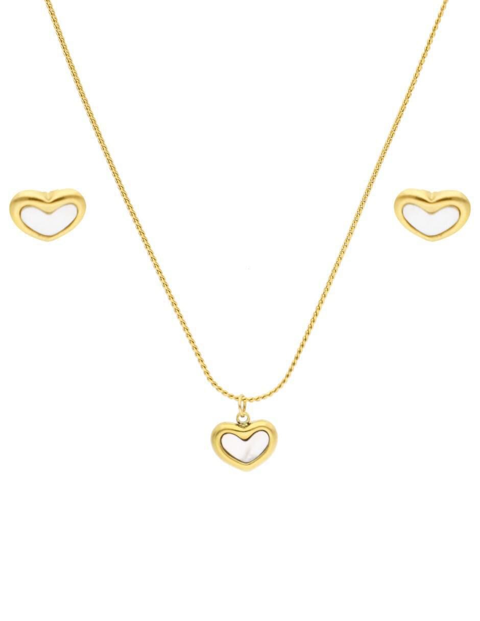 Aretes y collar de corazón Colección Tendencias 1