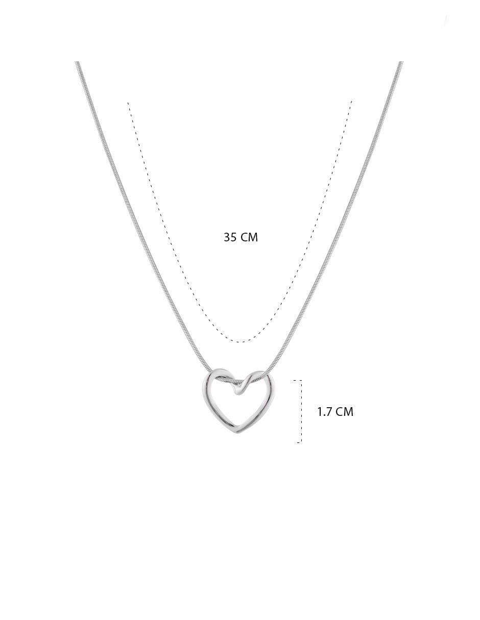 Collar "de (si aplica)" corazón clepsidra ninguna "de" acero inoxidable sin kilataje