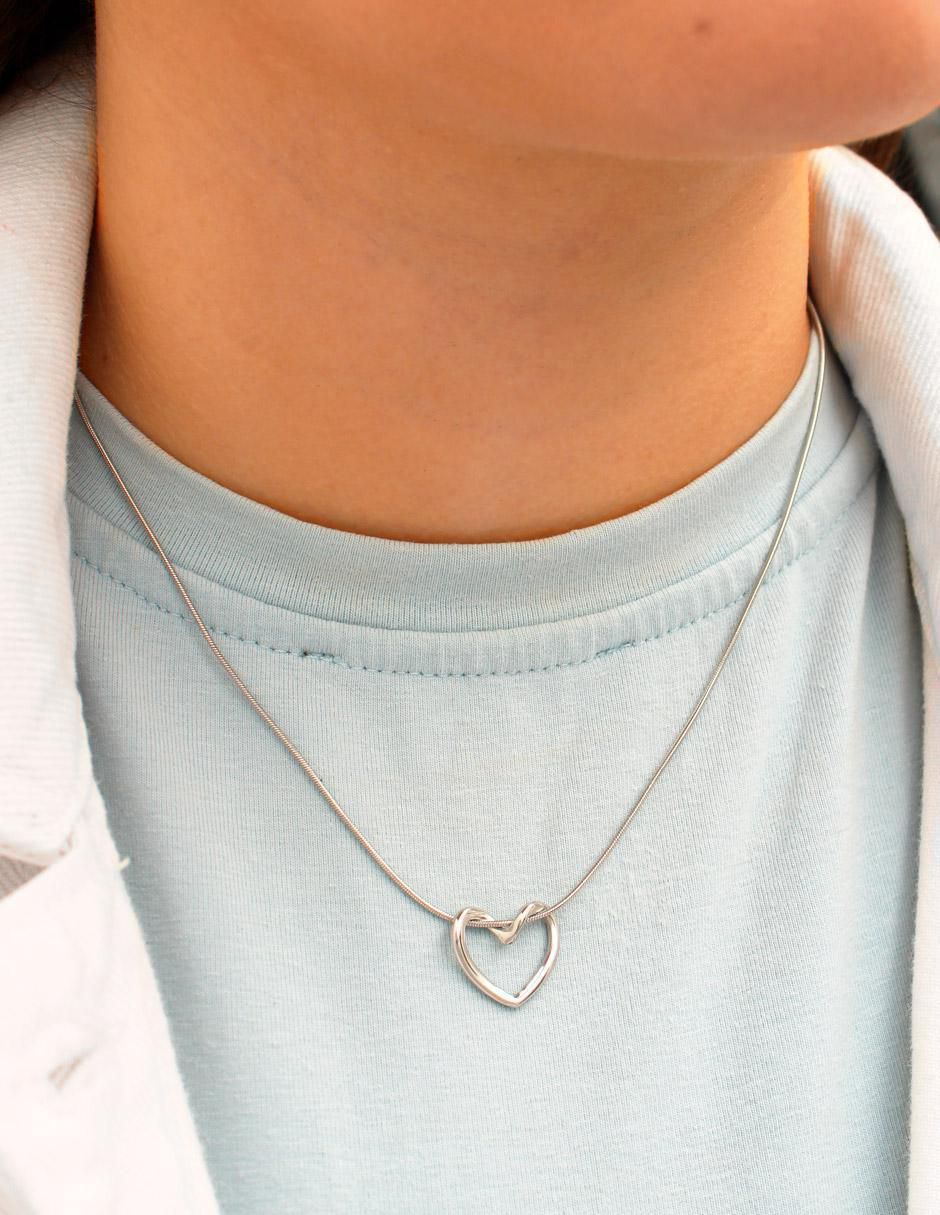 Collar "de (si aplica)" corazón clepsidra ninguna "de" acero inoxidable sin kilataje