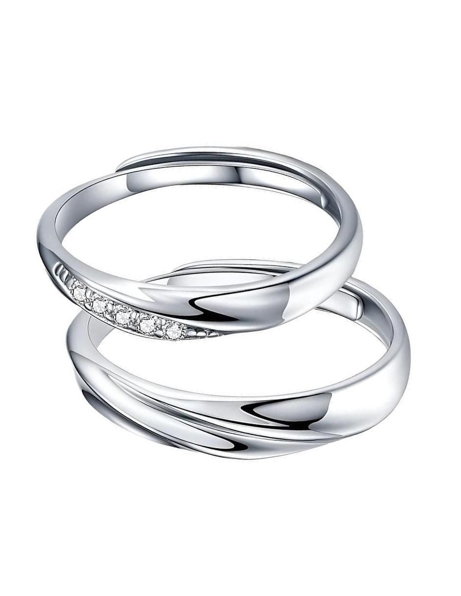Set anillo P 925 de plata piedra lunar brillante