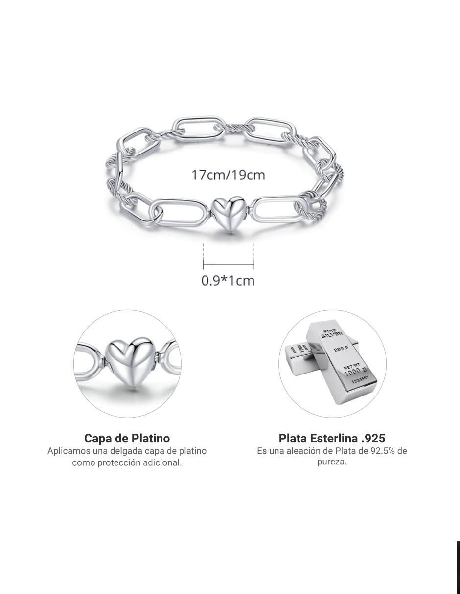 Pulsera de plata P 925 Beauty con acabado pulido 5