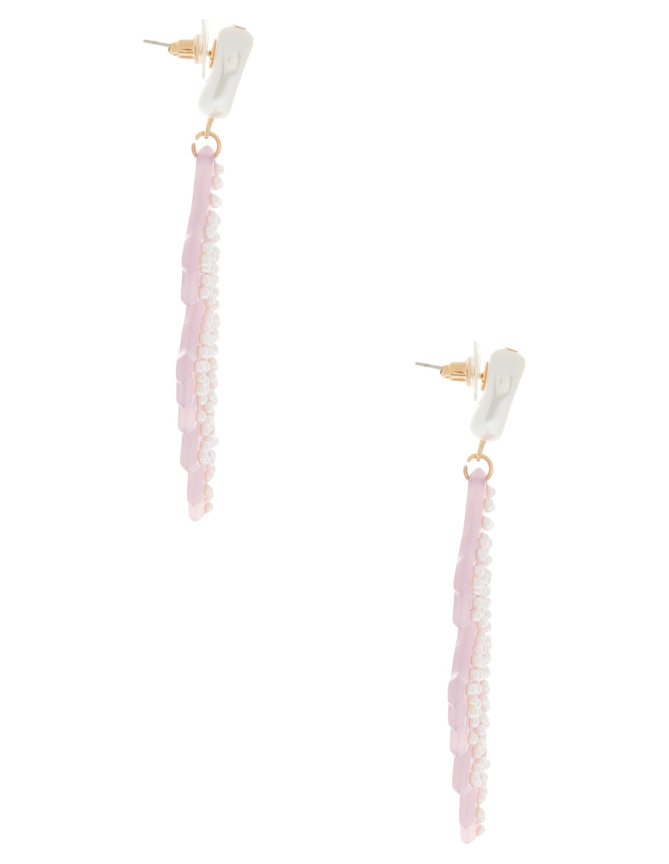 Aretes de coral con acabado pavé 3