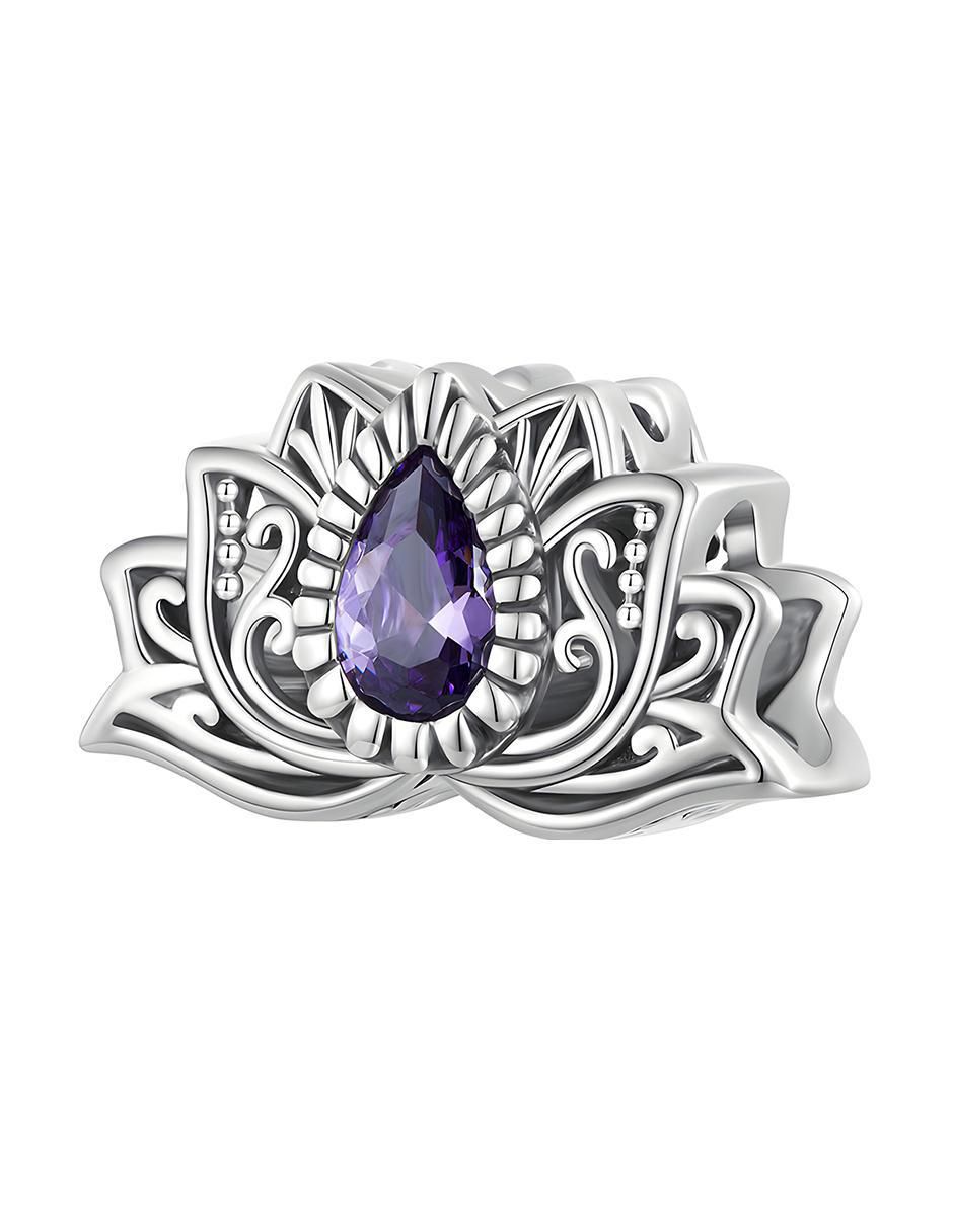 Charm de flor de loto Collection de plata P 925 zirconia Charm de flor de loto Collection de plata P 925 zirconia