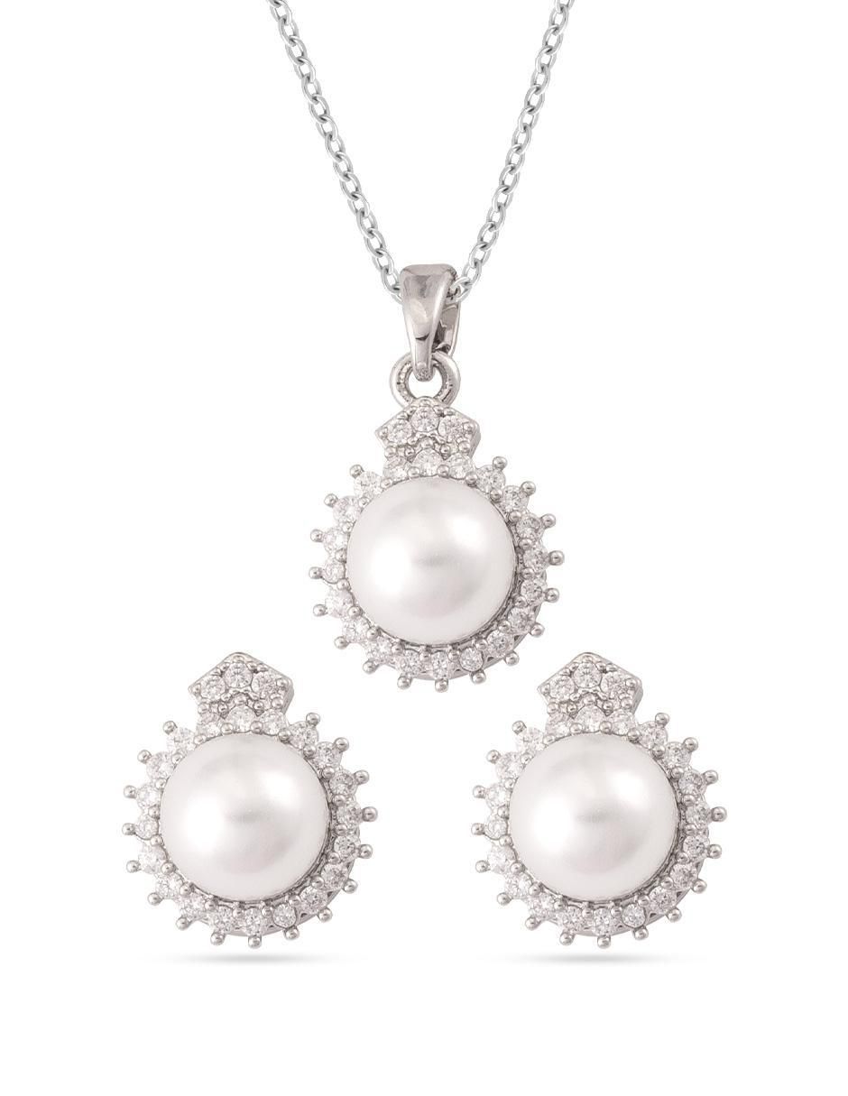 Aretes y collar zirconia