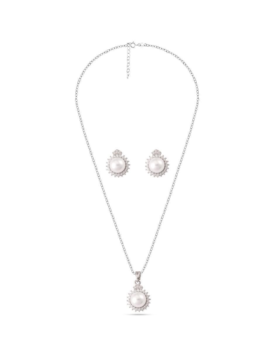 Aretes y collar zirconia 2