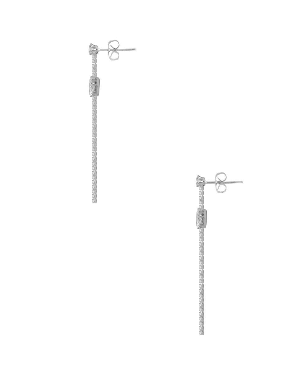 Aretes con acabado baño rodio zirconia 3