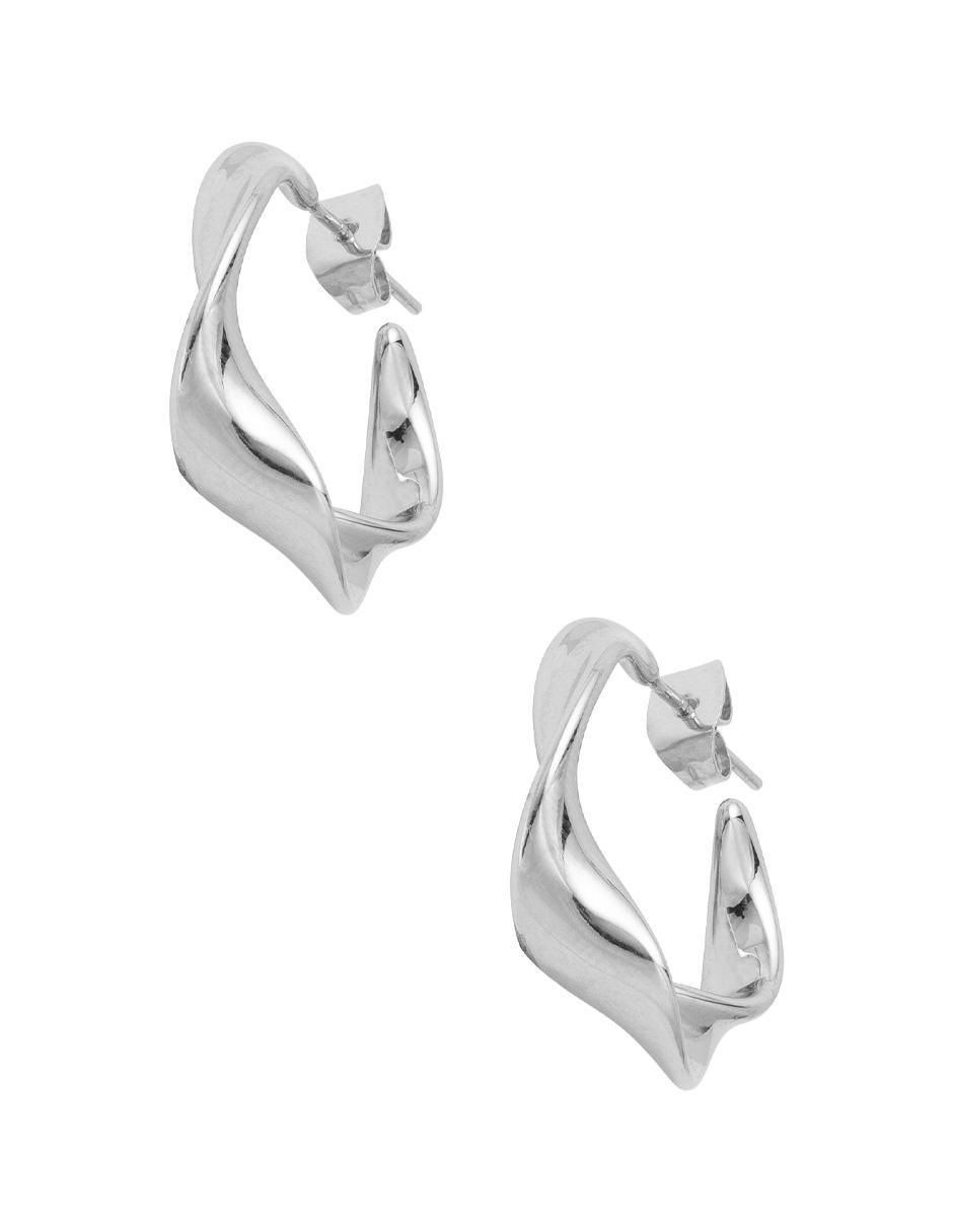 Aretes con acabado baño rodio 4