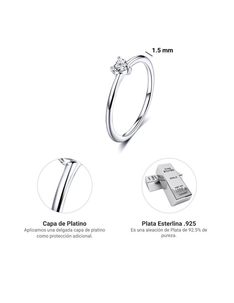 Anillo de corazón Beauty de plata circonita brillante 4