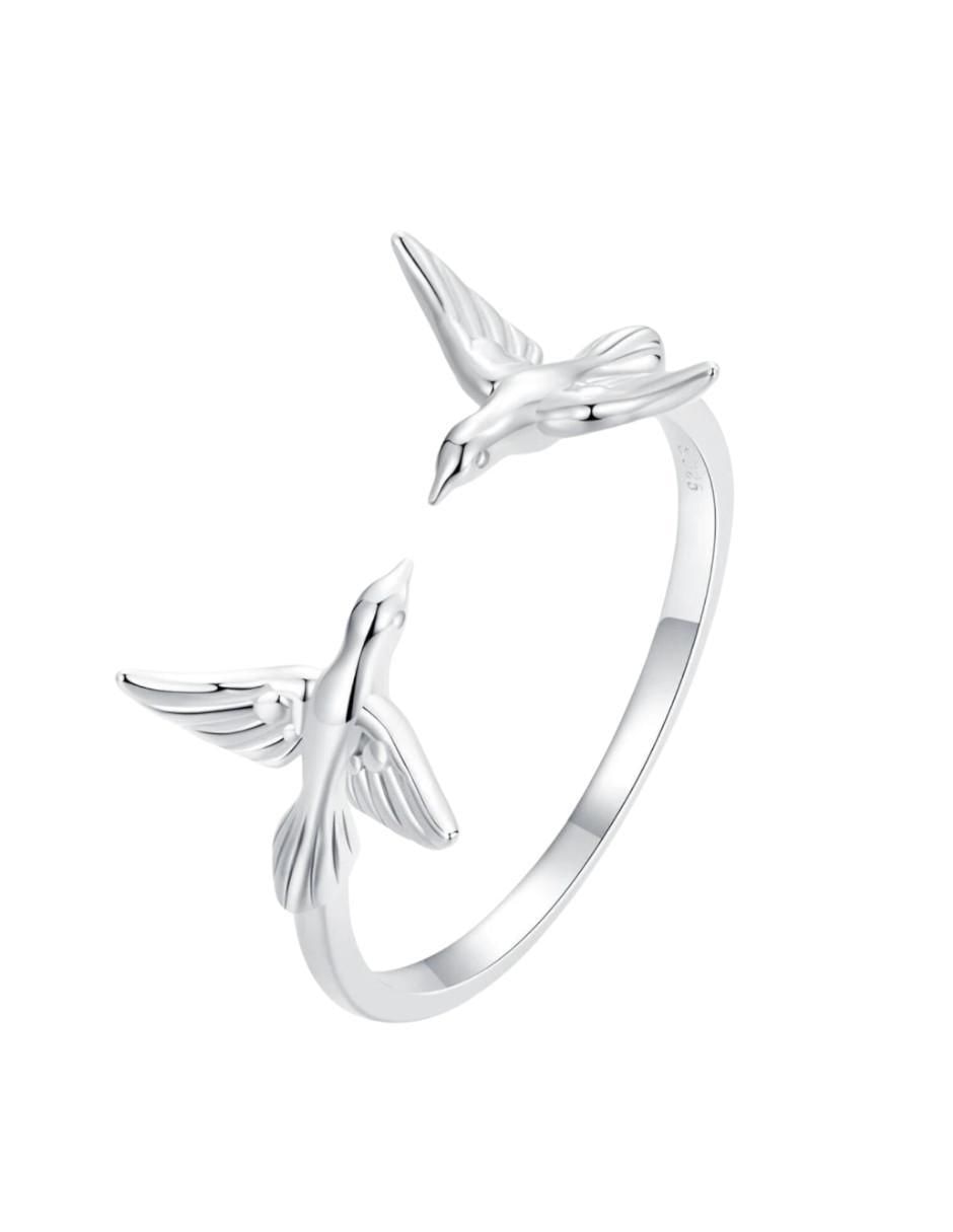 Anillo de colibrí Nature P 925 de plata brillante