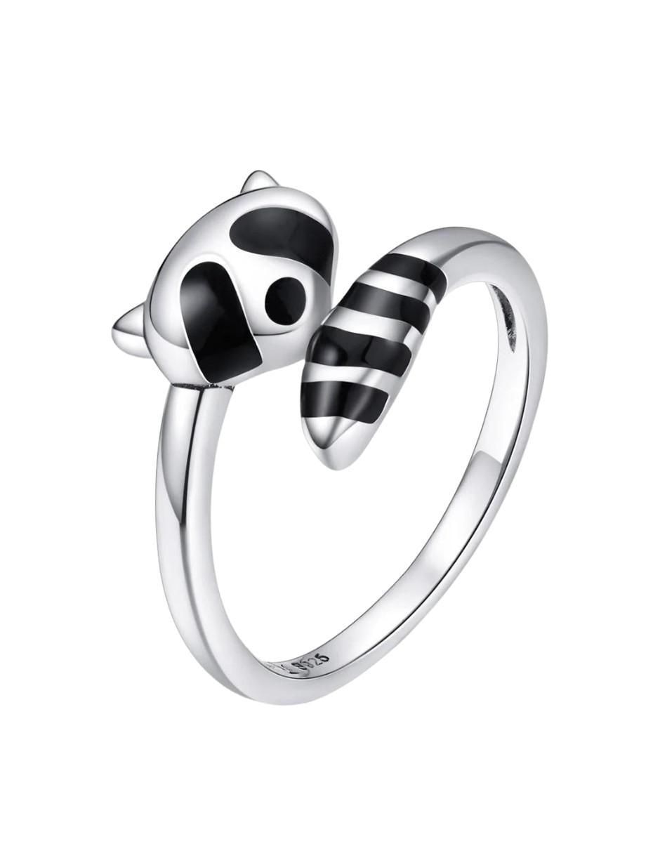 Anillo Nature Mapache P 925 de plata brillante