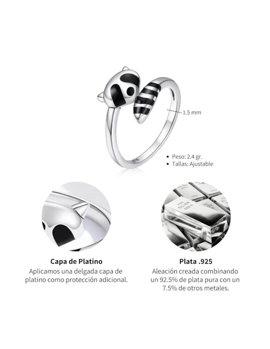 Anillo Nature Mapache P 925 de plata brillante 4