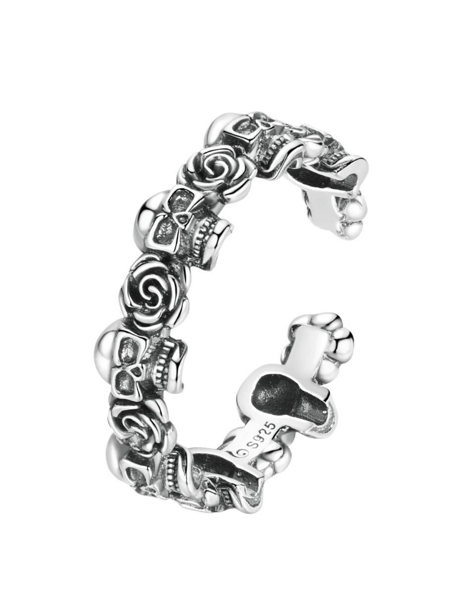 Anillo de calavera Beauty P 925 de plata brillante