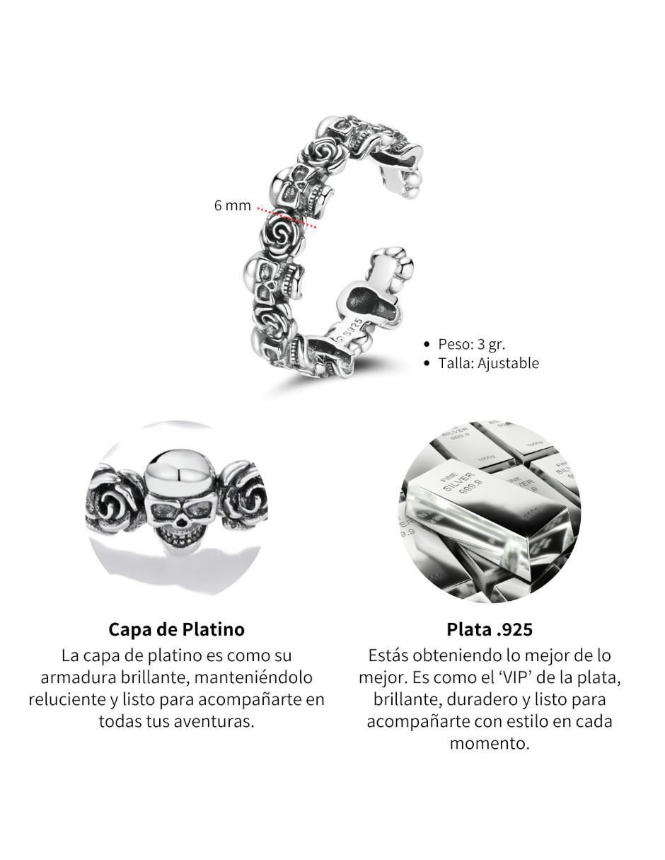 Anillo de calavera Beauty P 925 de plata brillante 4