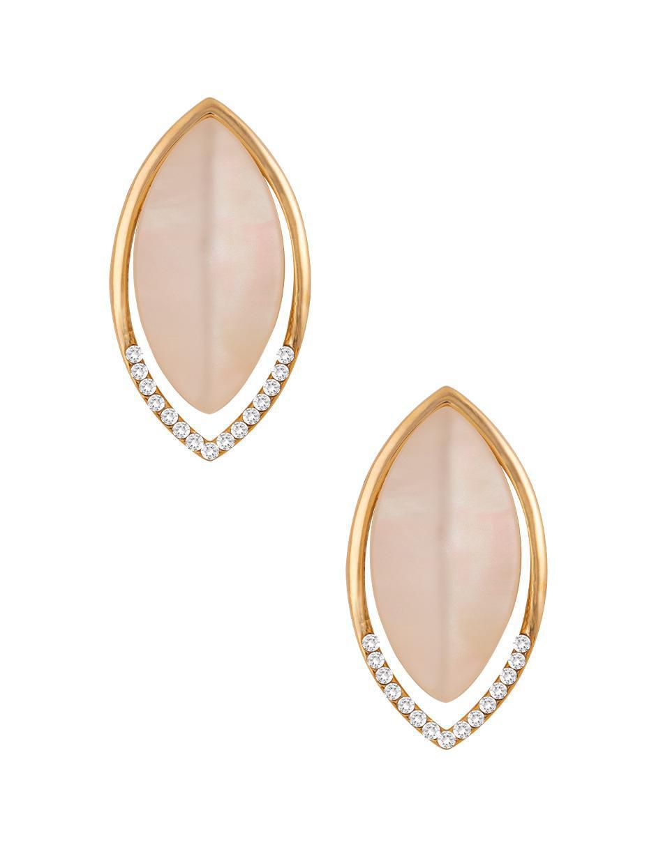 Aretes ovalados con acabado pavé zirconia