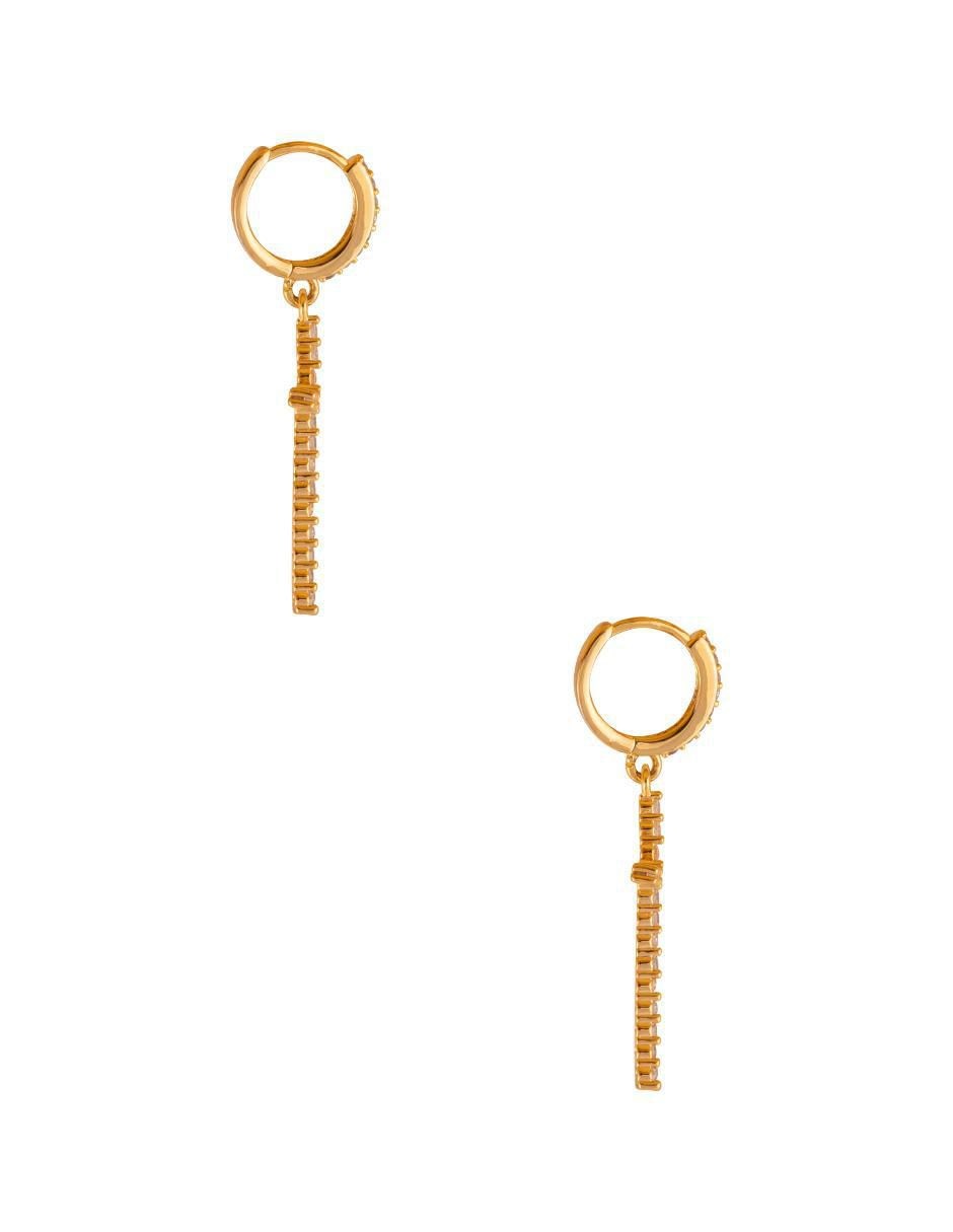 Aretes de cruz con acabado pavé zirconia 4